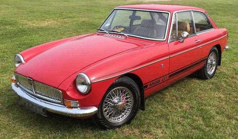 The stolen MGB GT which was taken from a Tesco supermarket car park in Sevenoaks