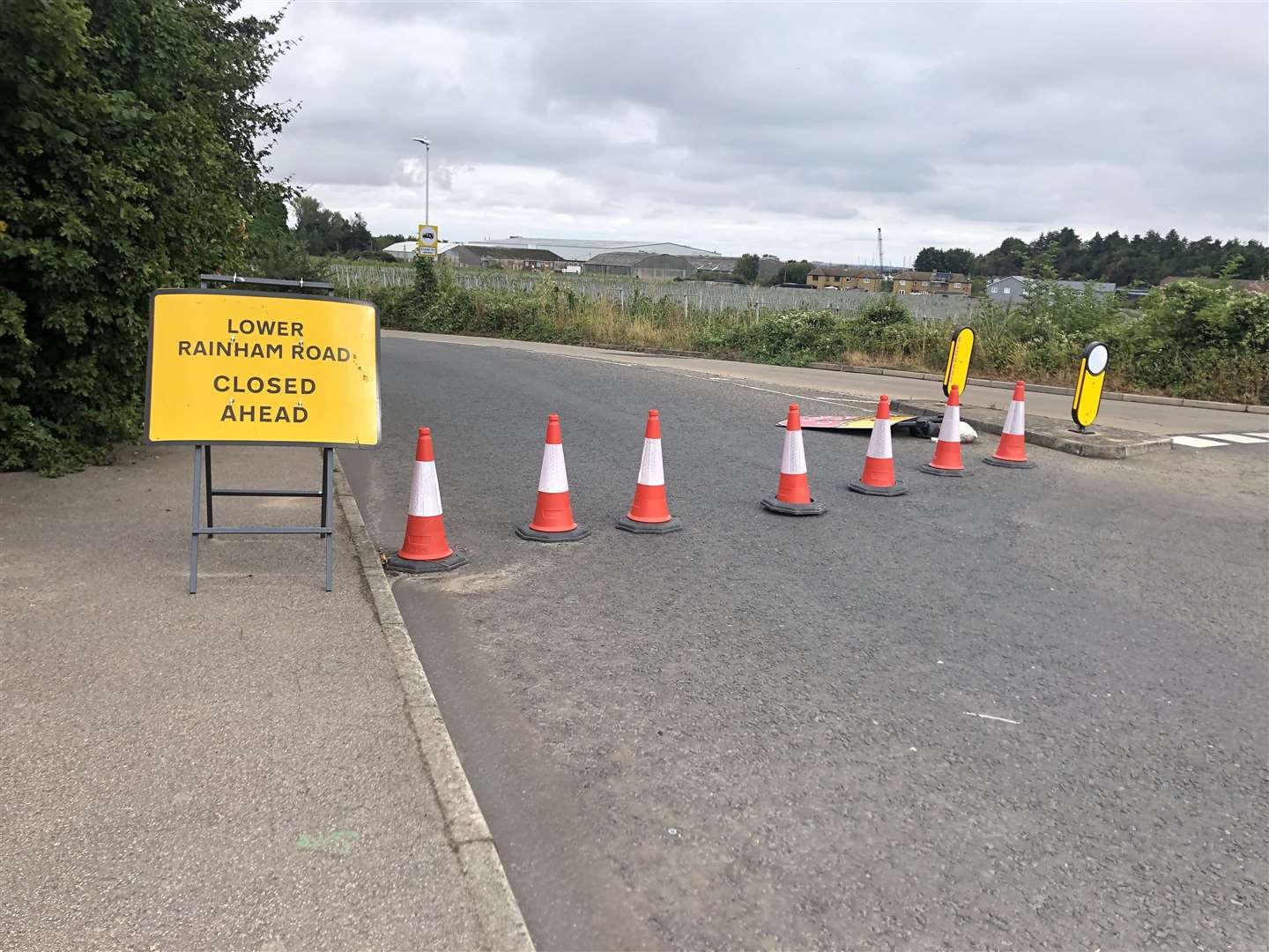 The road closure on Otterham Quay Lane