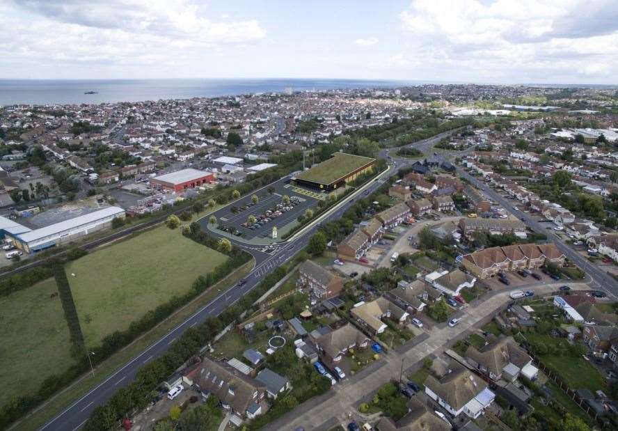 A bird's-eye view of the proposed site. Picture: Lidl