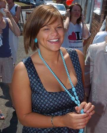 Jade Goody in happier times at the opening of the Coldharbour Library in Northfleet