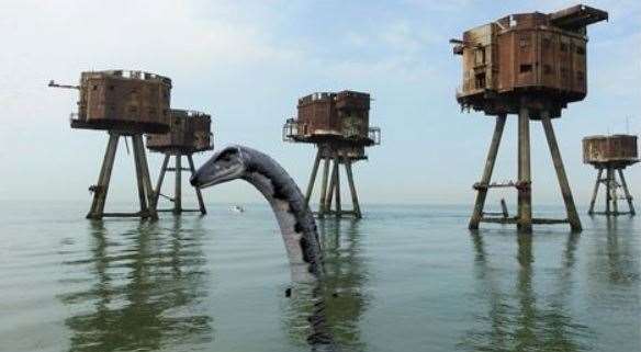 Nessie exploring the Second World War Maunsell sea forts according to the Facebook page of the Maunsell Seaforts Appreciation Society on Friday, April 1. Picture: Margaret Flo McEwan