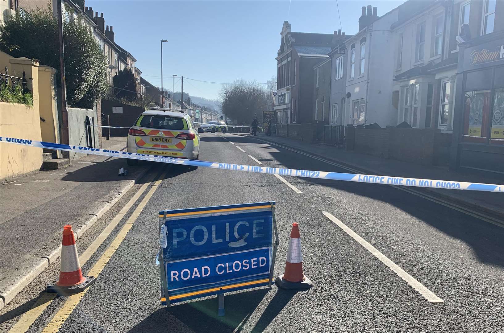 Luton Road, Chatham traffic has been closed to traffic since 8.30am.