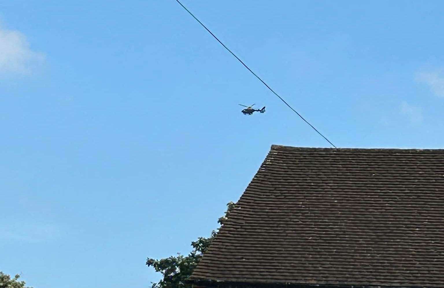 The police helicopter helped with the search. Picture: Emma Jane