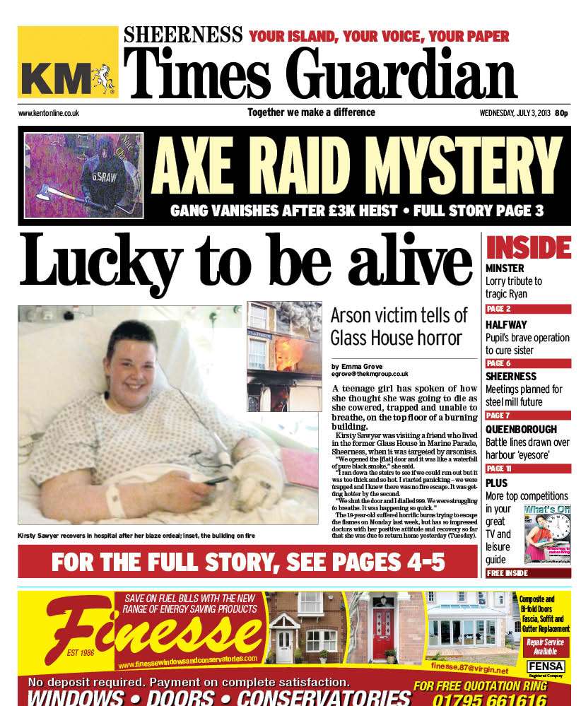 The front of this week's Sheerness Times Guardian