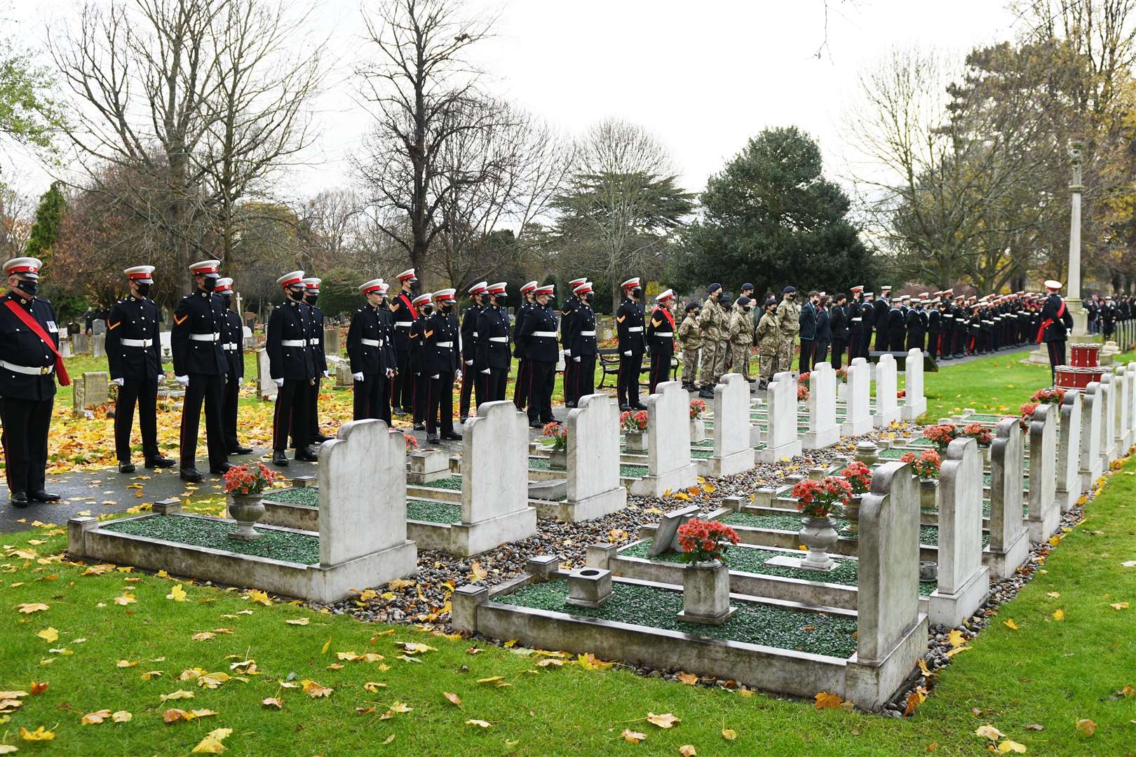 70th anniversary of Dock Road tragedy when 24 marine cadets lost their lives in a bus crash recognised in service at Woodlands Cemetery in Gillingham. Picture: Barry Goodwin