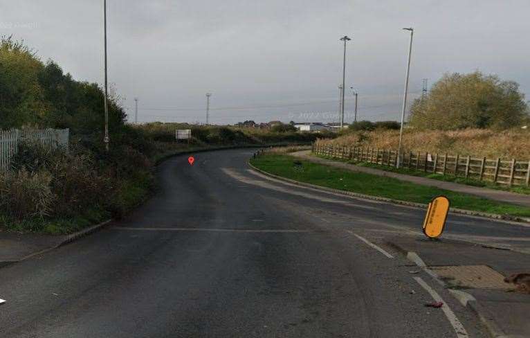 The proposed site would lay behind the hedge on the left off Badger Way In Kemsley