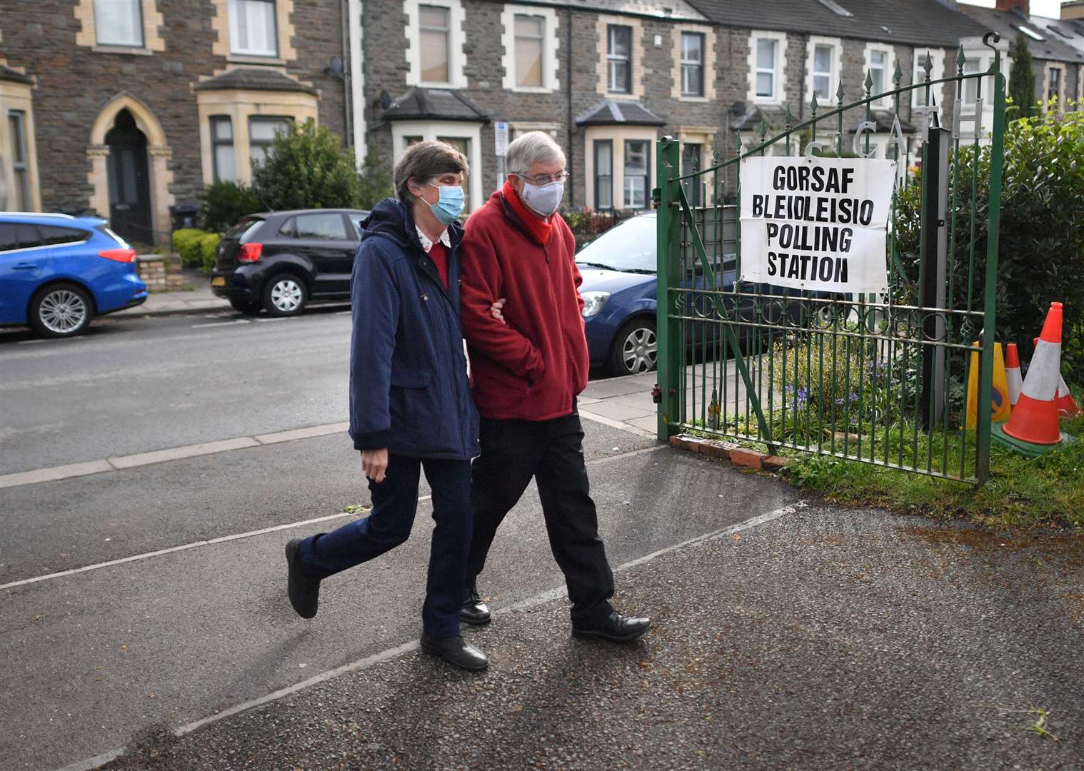 Welsh First Minister Mark Drakeford and his wife Clare voted at St Catherine’s church hall in Cardiff (Ben Birchall/PA)