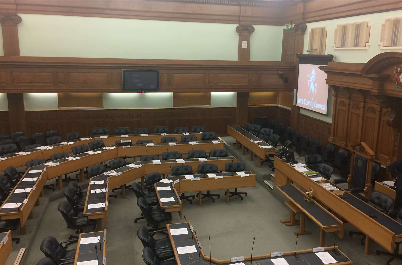 KCC's Council Chamber at County Hall, Maidstone