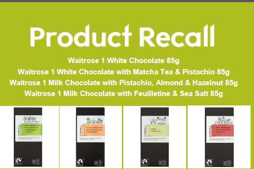 Waitrose has recalled four varieties of its chocolate