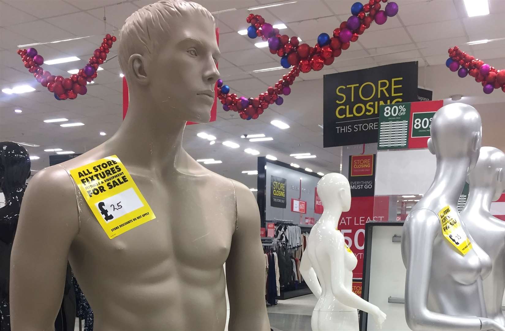 Mannequins on sale at the Ashford Debenhams