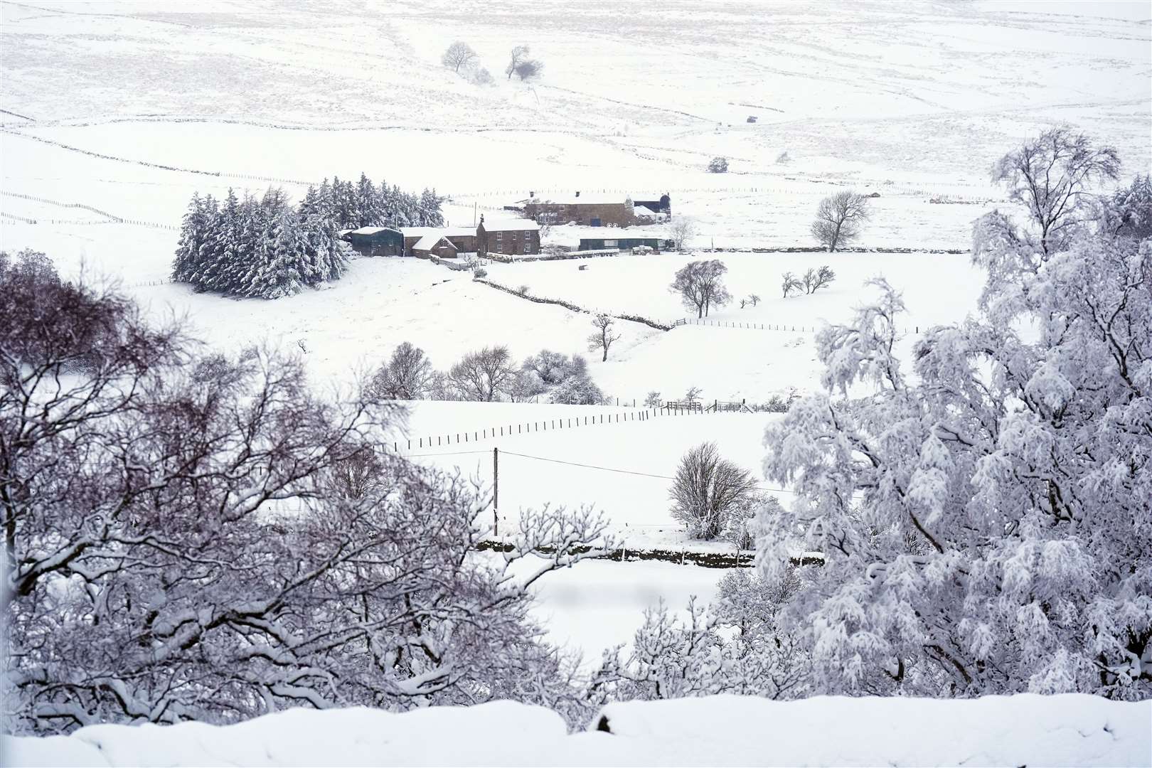 A blanket of snow near Allenheads, in the Pennines in Northumberland (Owen Humphreys/PA)