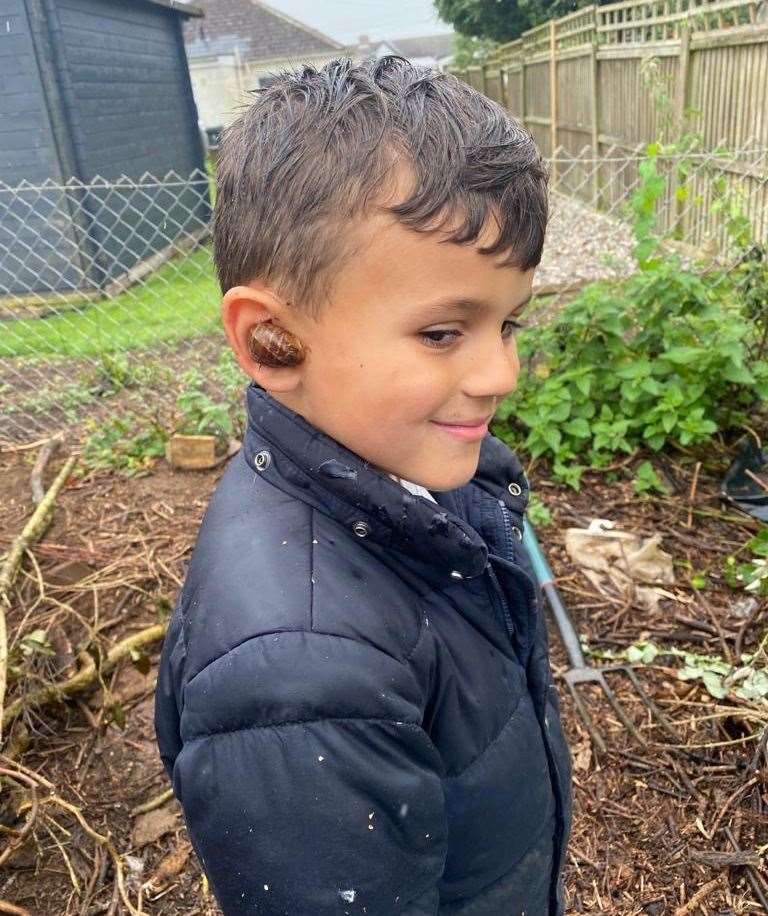 William Brown in his grandparent’s garden. Picture: Brown family