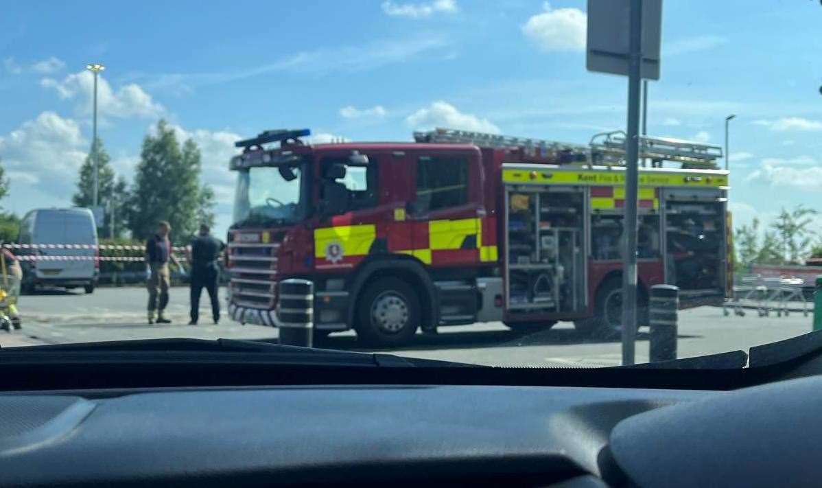 Firefighters were spotted in Asda supermarket in Ashford