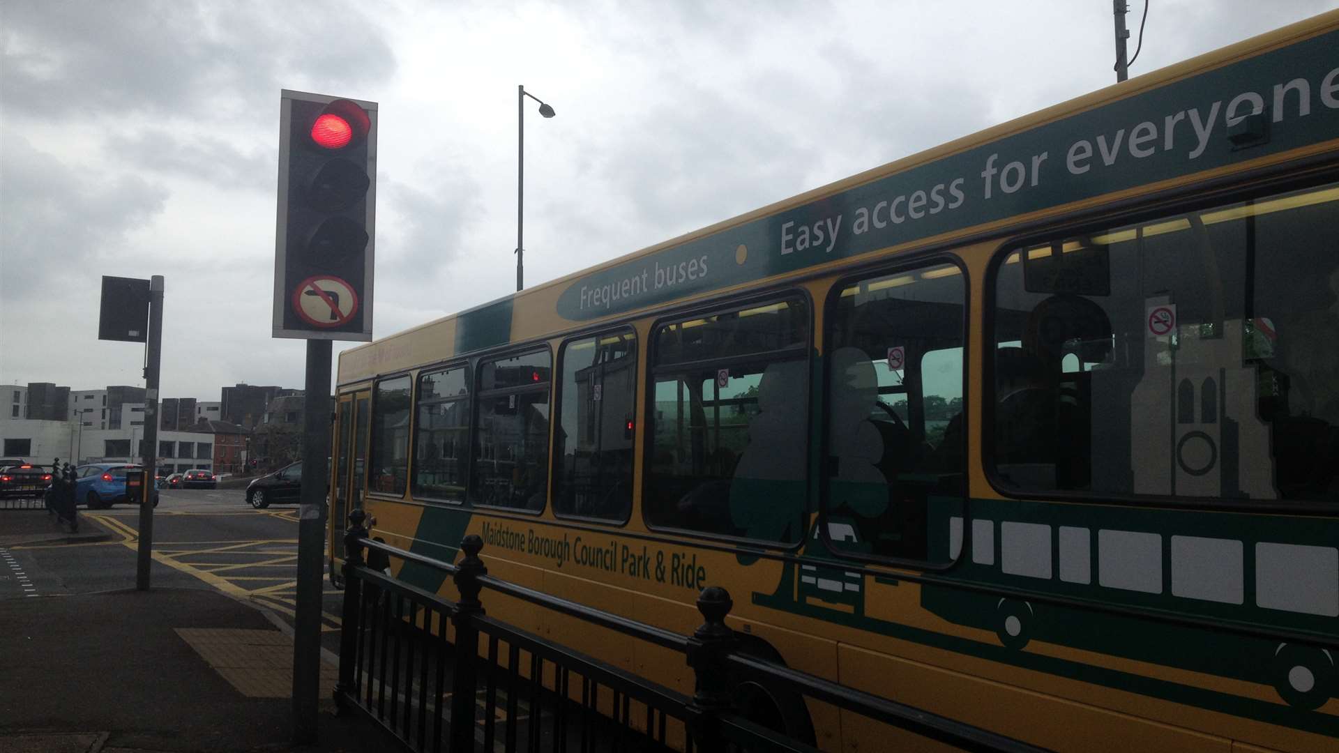 Buses were queuing along the Lower High Street