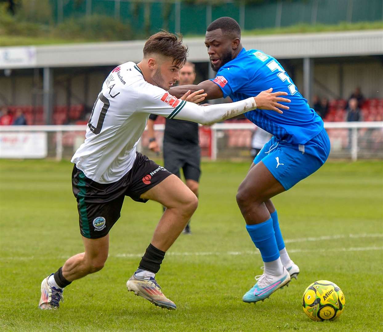 George Nikaj now has eight goals for Dover this season. Picture: Stuart Watson