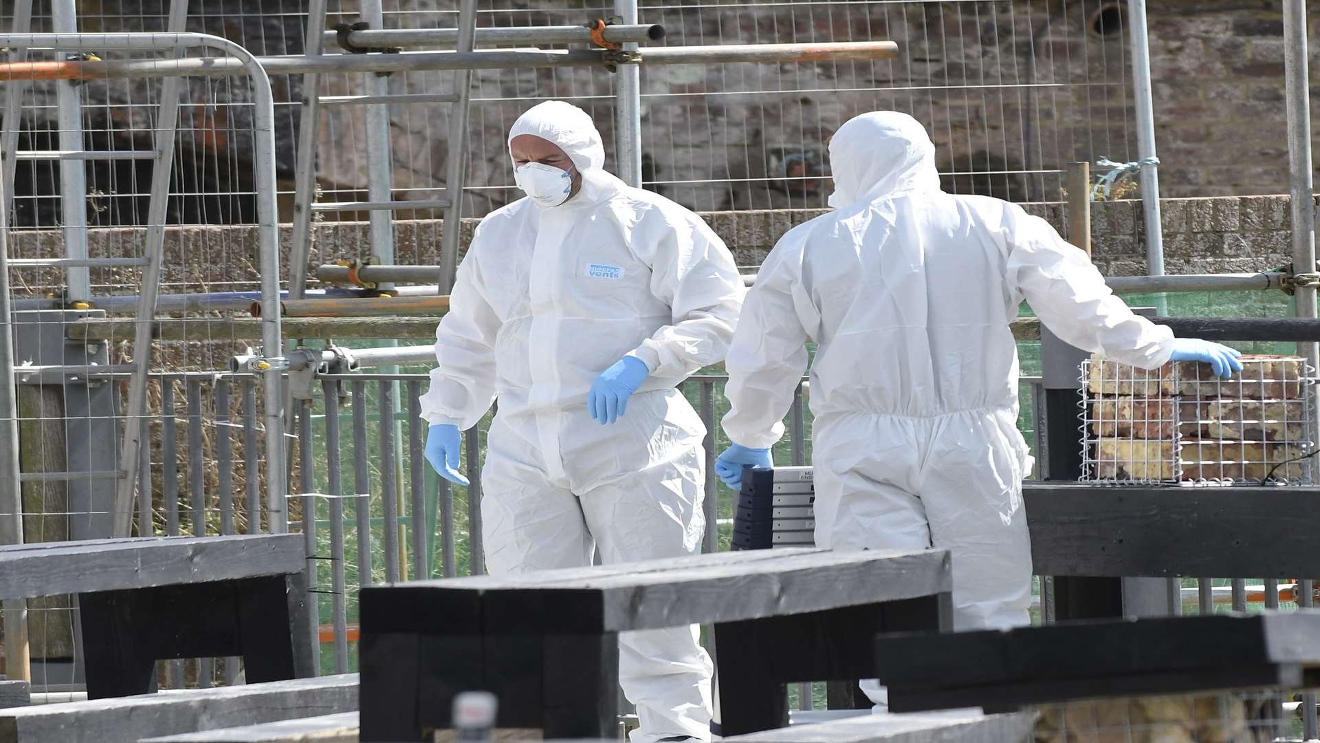 Forensic officers at the scene. Picture: Tony Flashman