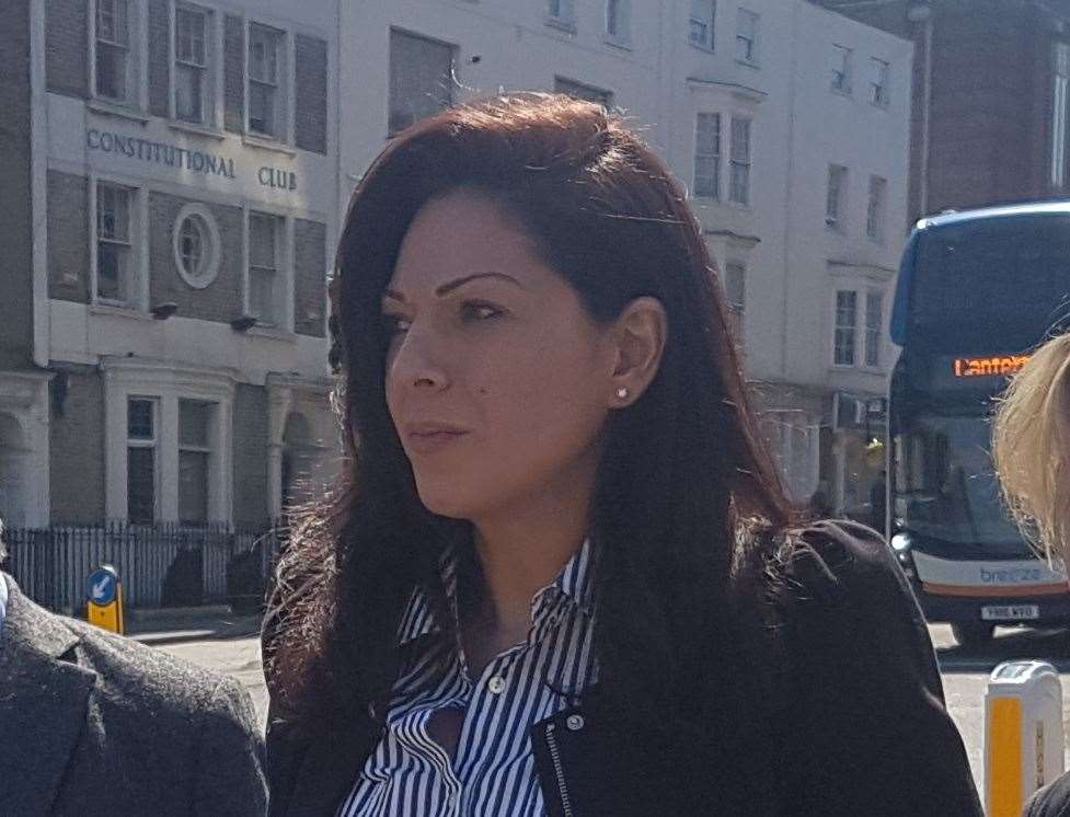 Nicole Elkabbas, pictured outside court after a previous hearing, denied fraud but has been found guilty by a jury