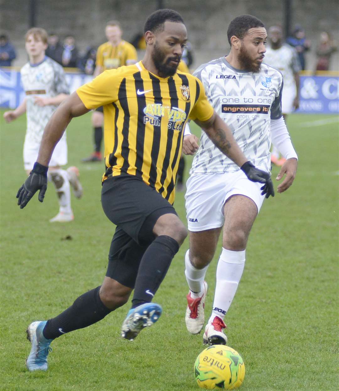 Recent recruit Jerson Dos Santos came off the bench at Littlehampton in Faversham's abandoned match at the weekend. Picture: Paul Amos