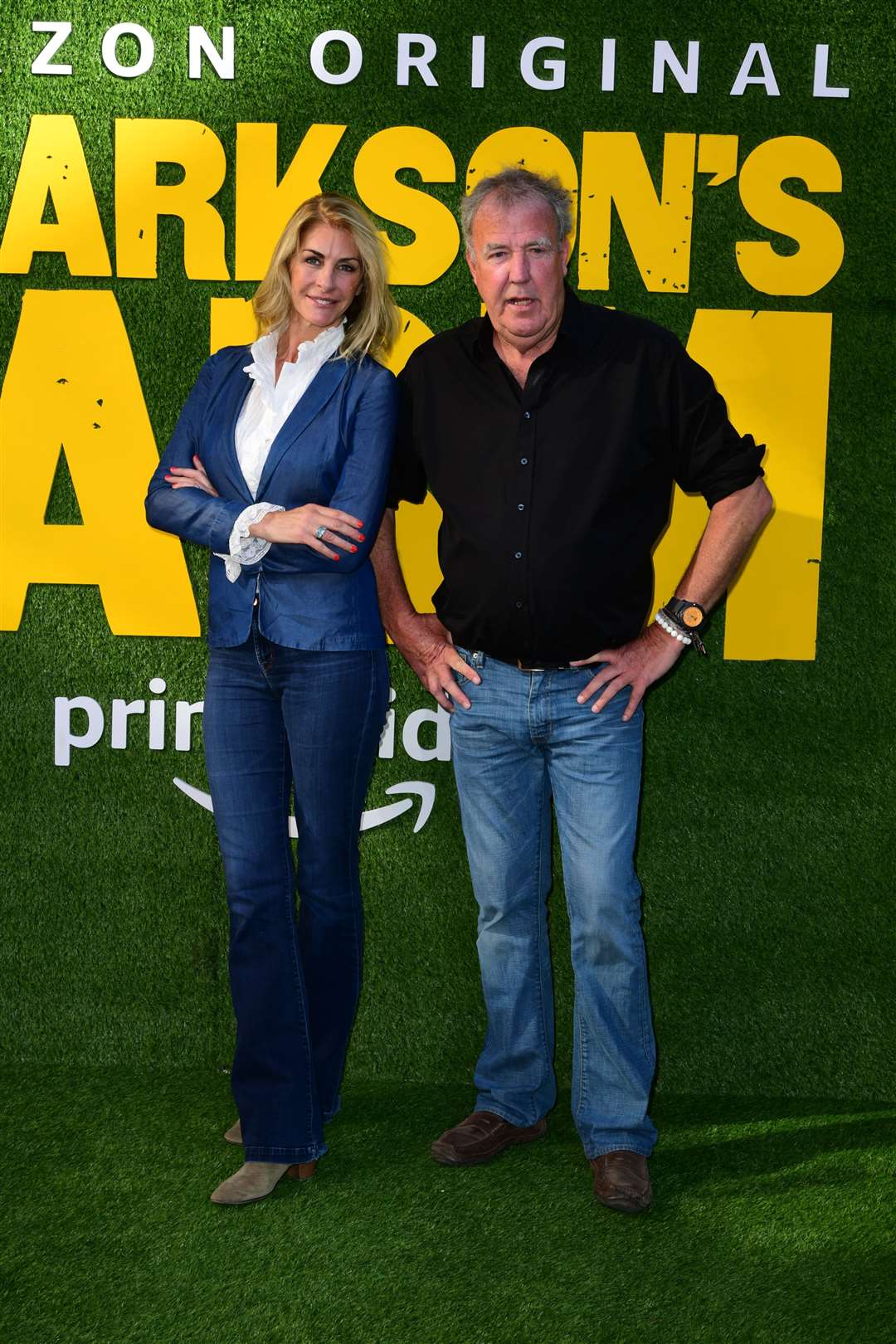 Jeremy Clarkson and his partner Lisa Hogan at the Amazon Prime Video launch event for Clarkson’s Farm (Ian West/PA)