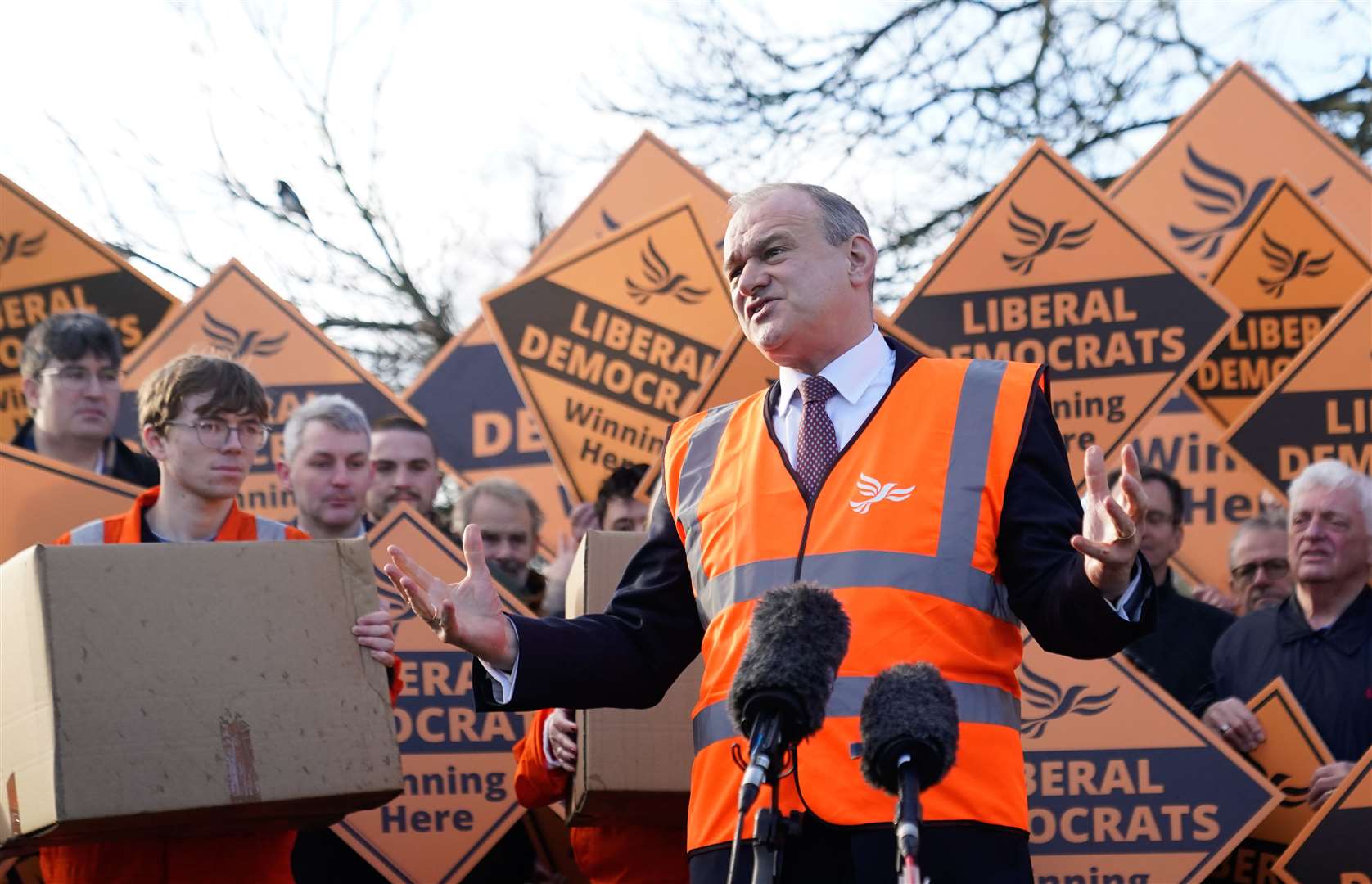 Sir Ed Davey on the campaign trail (Andrew Matthews/PA)
