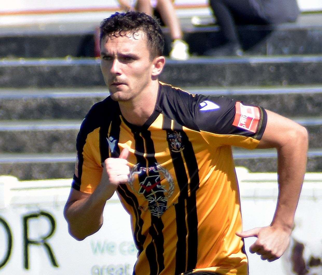 Forward Dan Smith - bagged a hat-trick in Folkestone’s thumping 8-1 weekend win over Ascot United in the FA Trophy. Picture: Randolph File