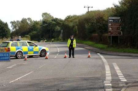 The scene of the incident near the Port Lympne Animal Park