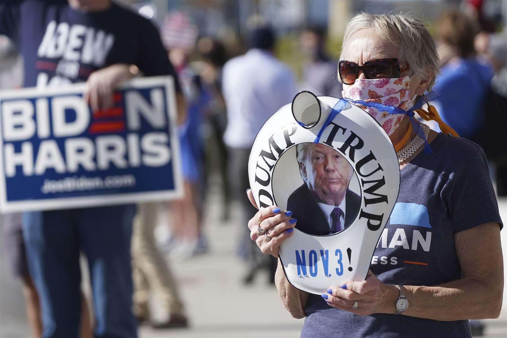 Democratic supporters in Omaha, Nebraska (Nati Harnik/AP)