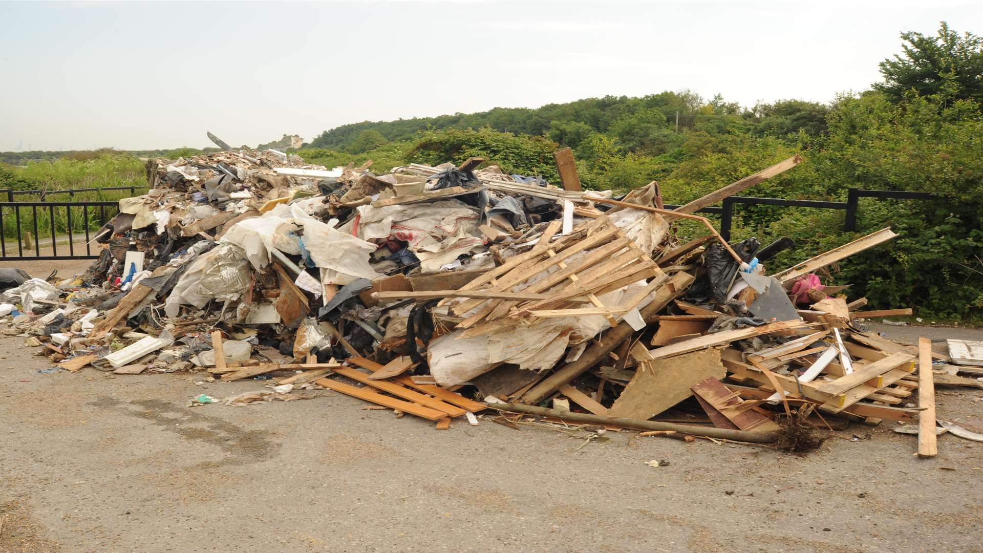 A mountain of rubbish was dumped outside Cliffe Pools