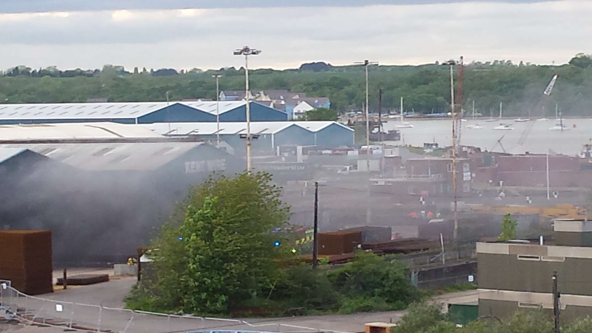 Smoke billowing from the building. Picture: Robert Jordan