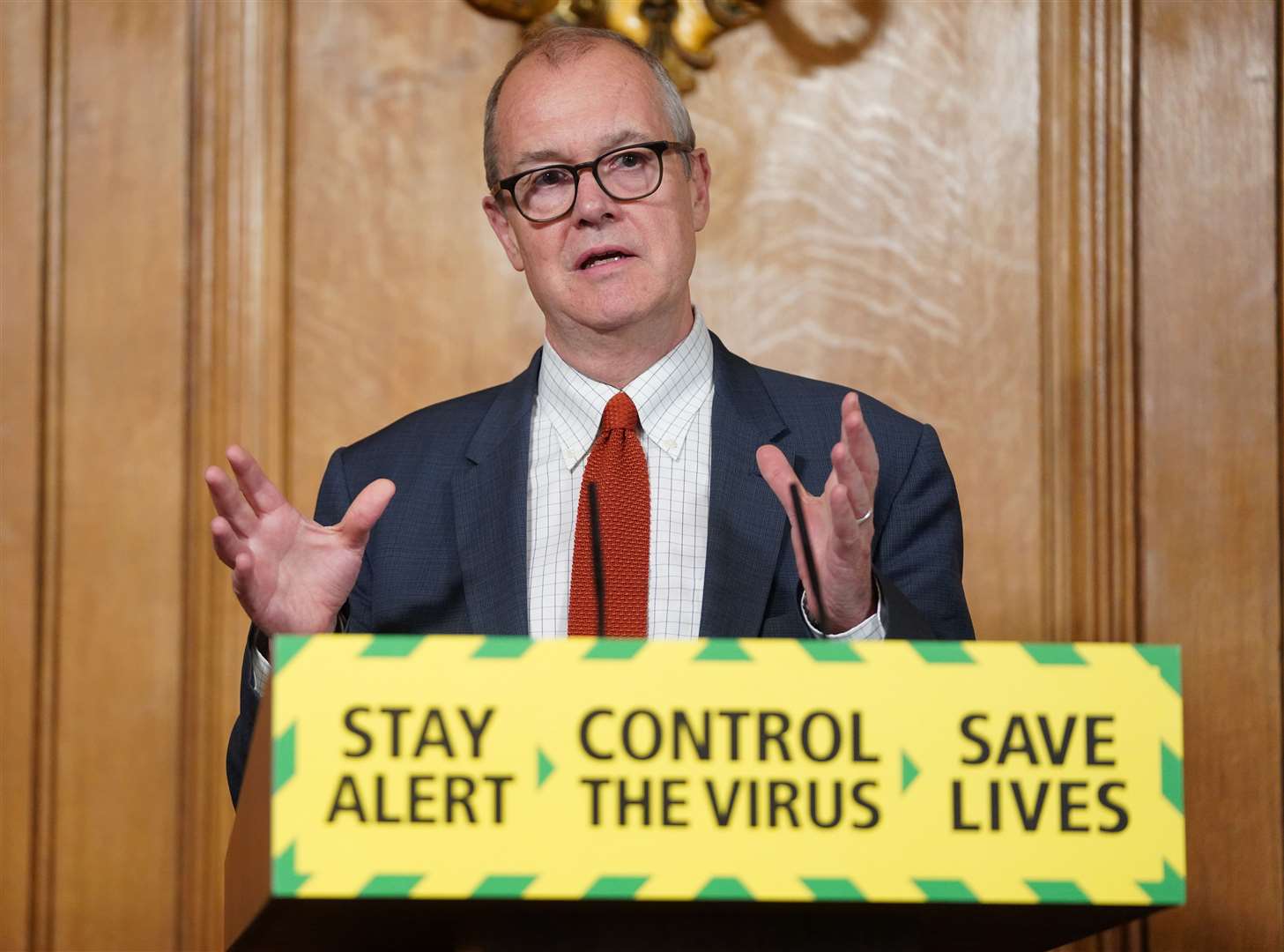 Chief scientific adviser Sir Patrick Vallance during the media briefing (Pippa Fowles/10 Downing Street/Crown Copyright/PA)