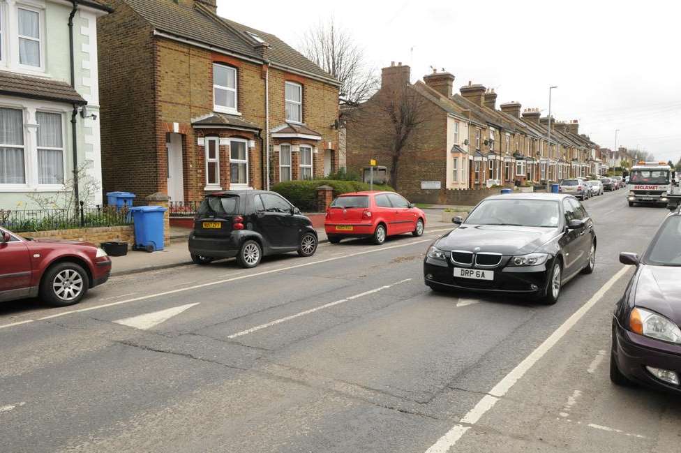 Whitstable Road in Faversham, where the crash happened