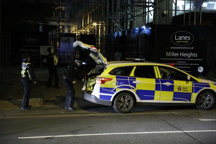 Police outside Miller House in Maidstone town centre