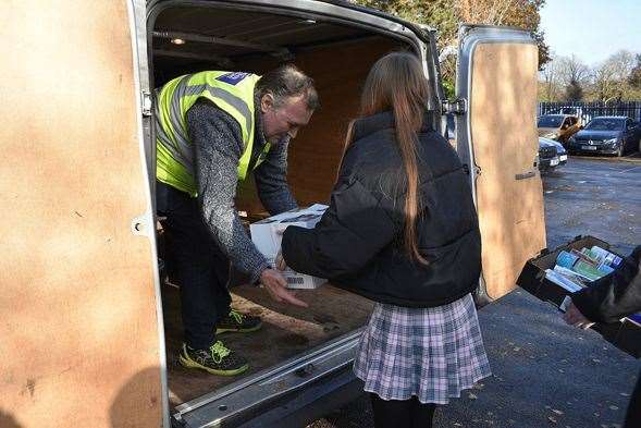 St Simon Stock Catholic School donated 10 trays of non-perishable food. Picture: Maidstone Homeless Care