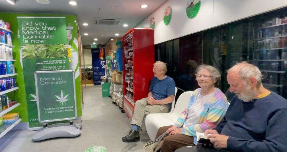 Patients waiting for appointments and medication in Hodgson Pharmacy in Station Road, Longfield. Picture: Joe Crossley