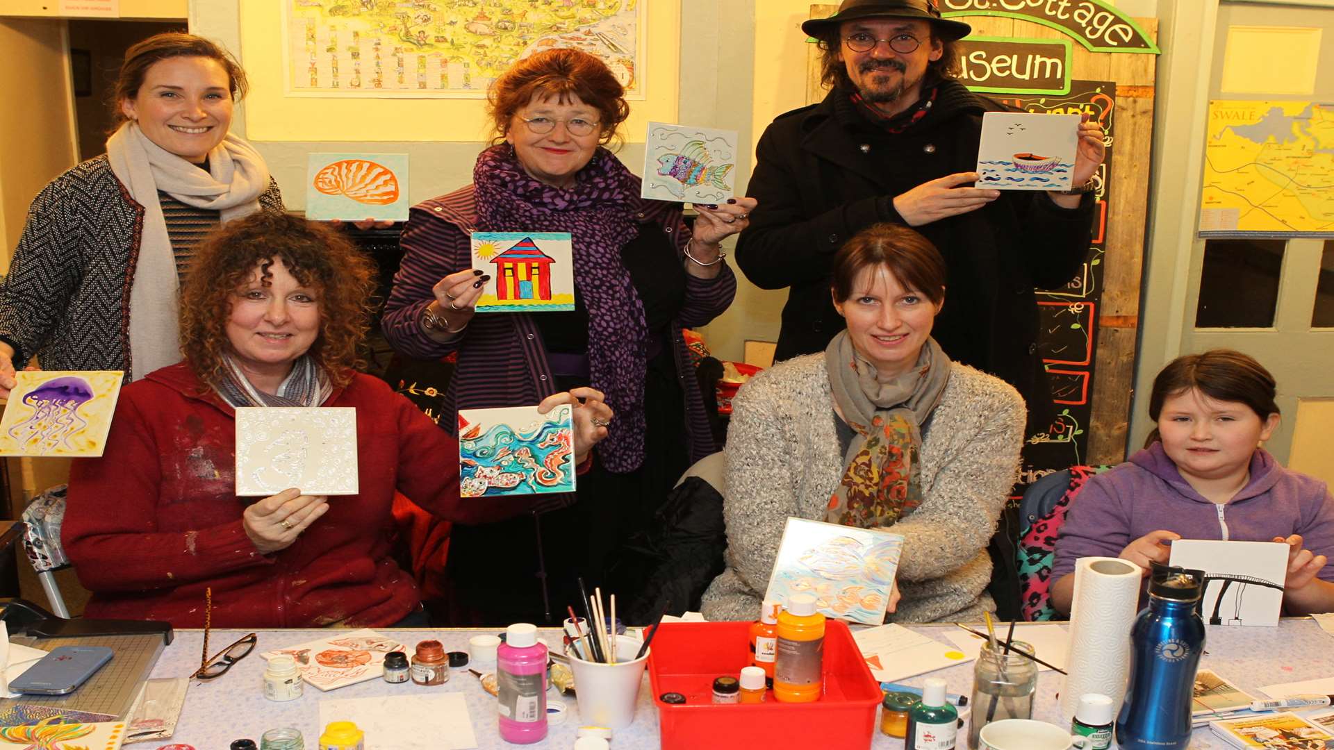 Katie Rees, Julie Bradshaw, Chris Reed, Lance Phillips and Sarah Squillaci with daughter Sophie Wood, seven