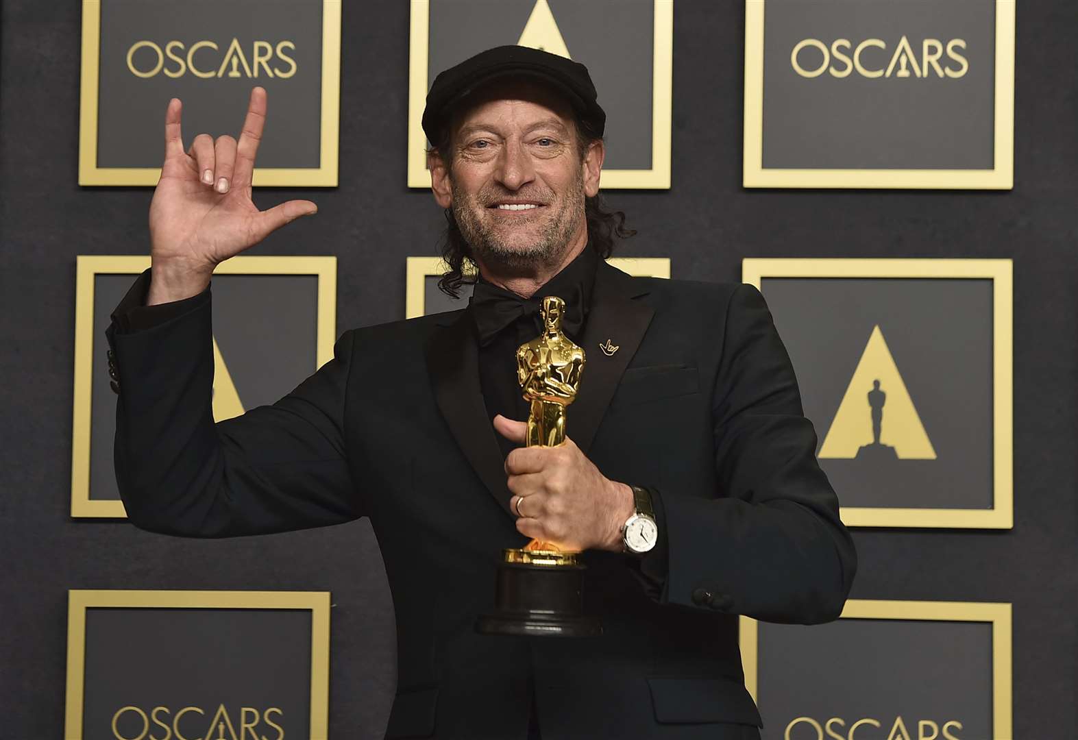 Troy Kotsur, winner of the award for best performance by an actor in a supporting role for Coda (Jordan Strauss/Invision/AP)