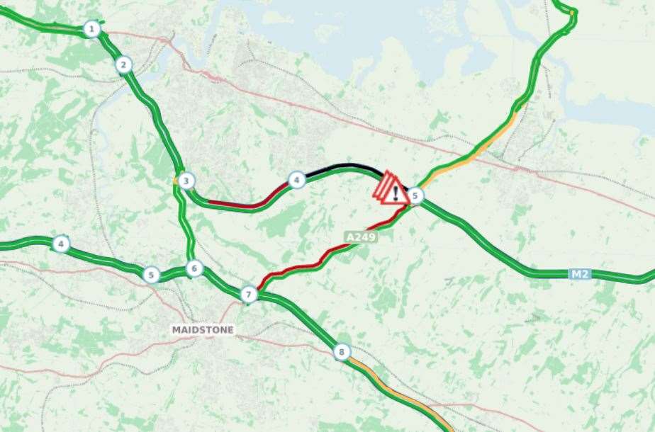 The M2 is heavily congested. Pic: Highways England