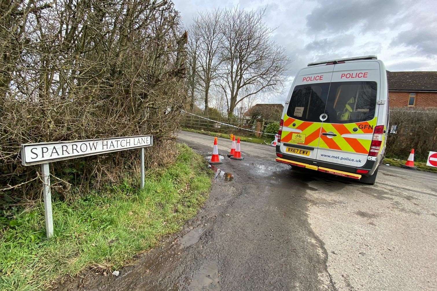 Police have closed off Fridd Lane behind the leisure complex. Picture: Barry Goodwin