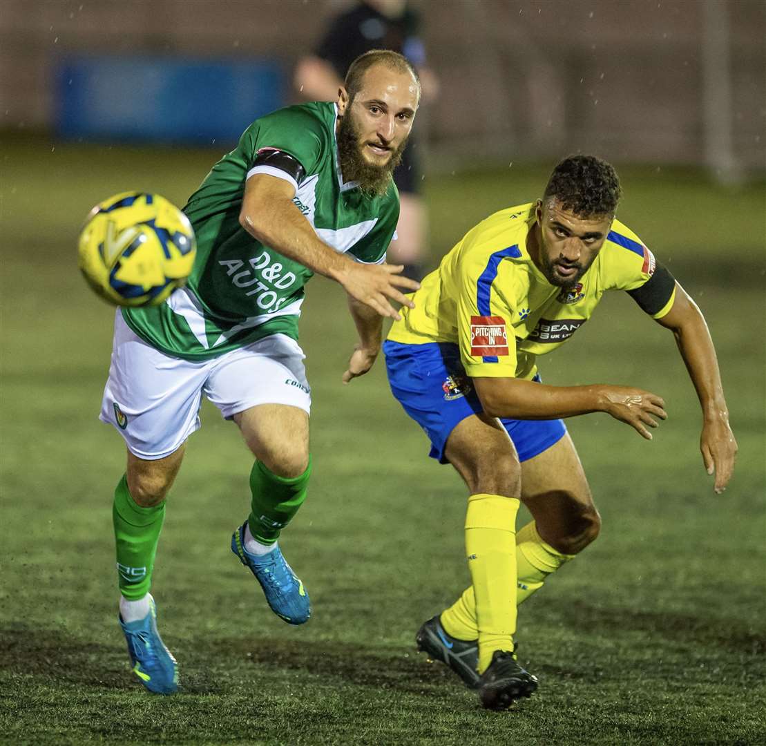 Adem Ramadan in action for Ashford in the FA Trophy. Picture: Ian Scammell