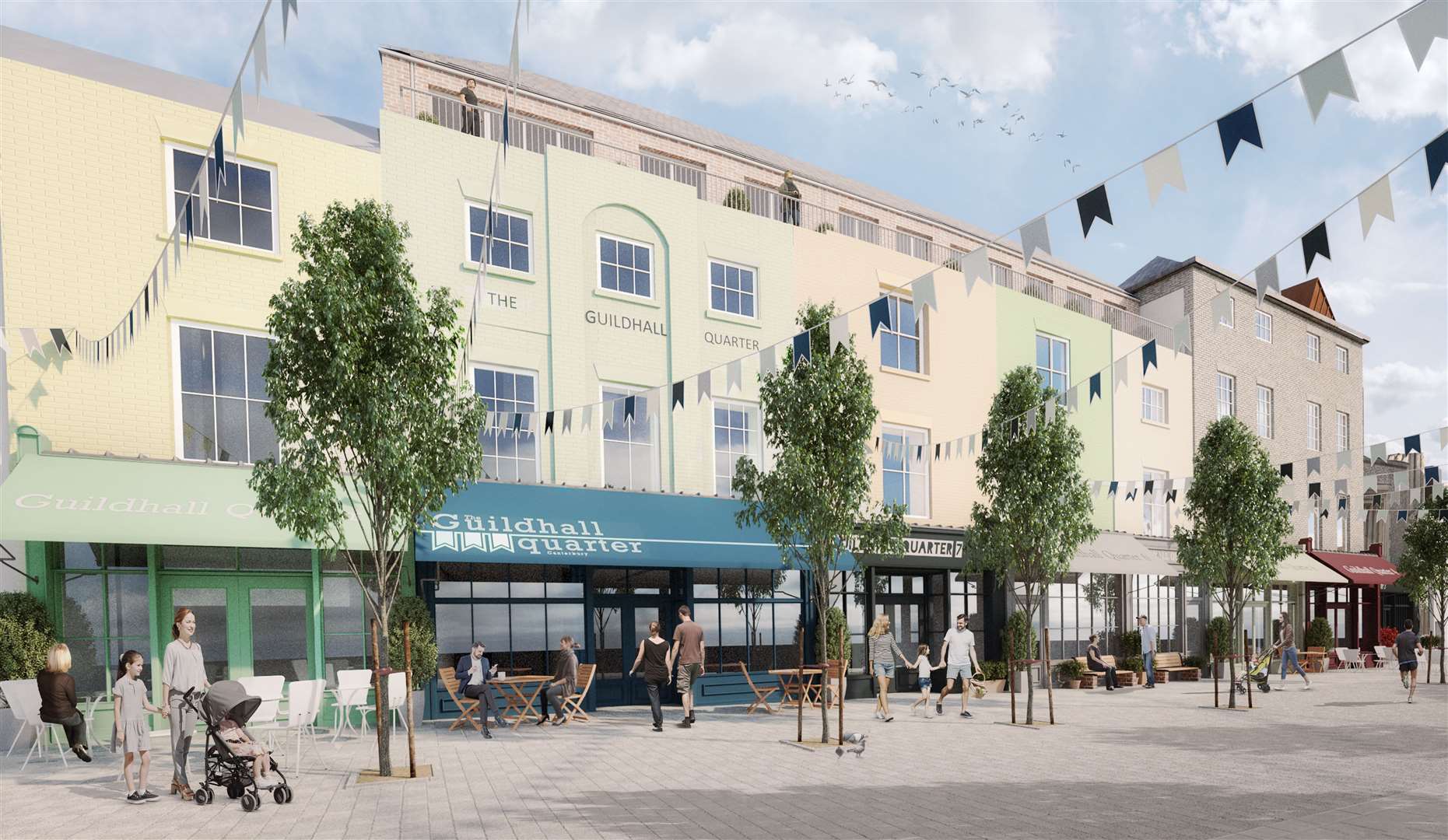 An artist's impression of the new terrace of shops in Guildhall Street (13624756)