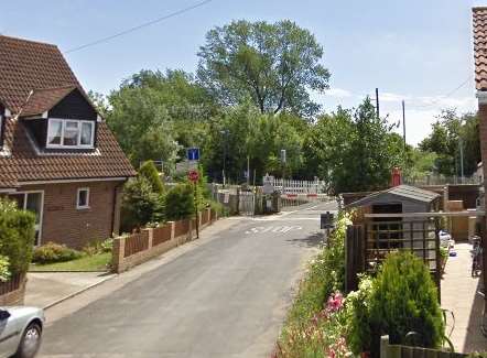 A vehicle has been abandoned at the crossing in Minster, blocking the line. Picture: Google