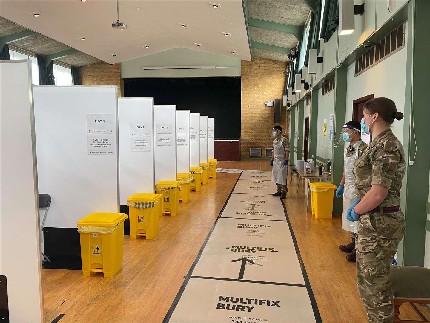 The symptom-free mass coronavirus testing site at Kemsley Village Hall has been operated by the military