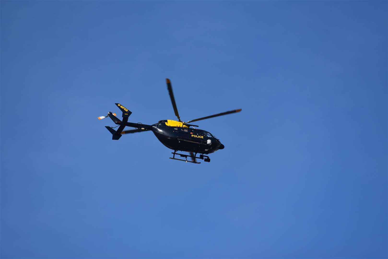 The helicopter was pictured flying over the town pier in Gravesend. (4625722)