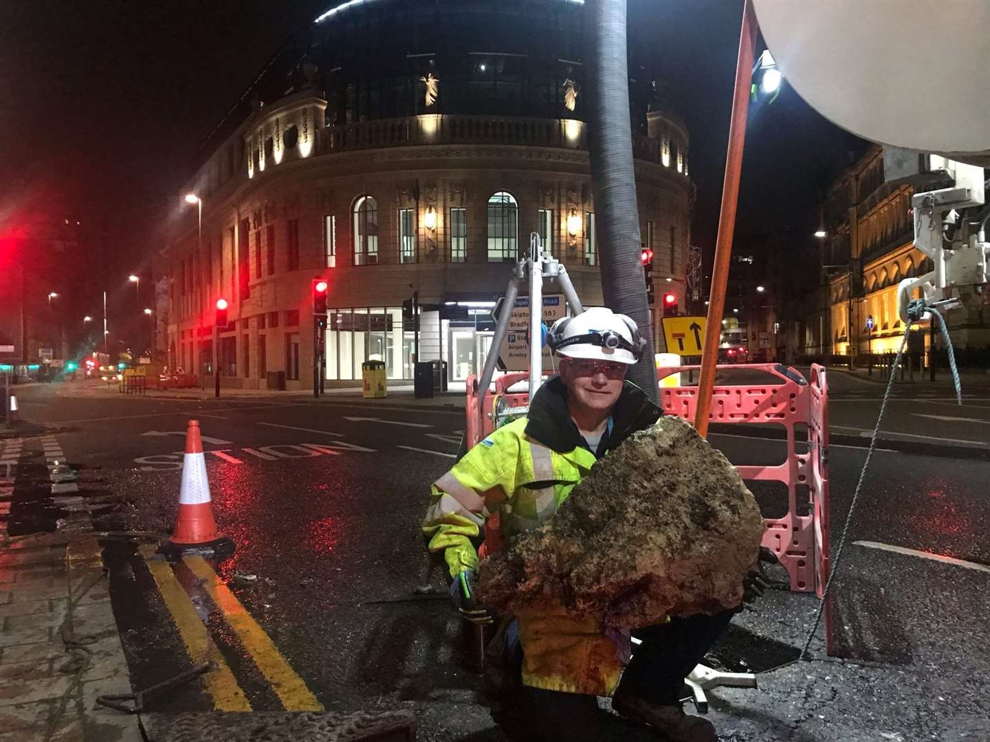 A section of fatberg being removed from a sewer (Yorkshire Water/PA)