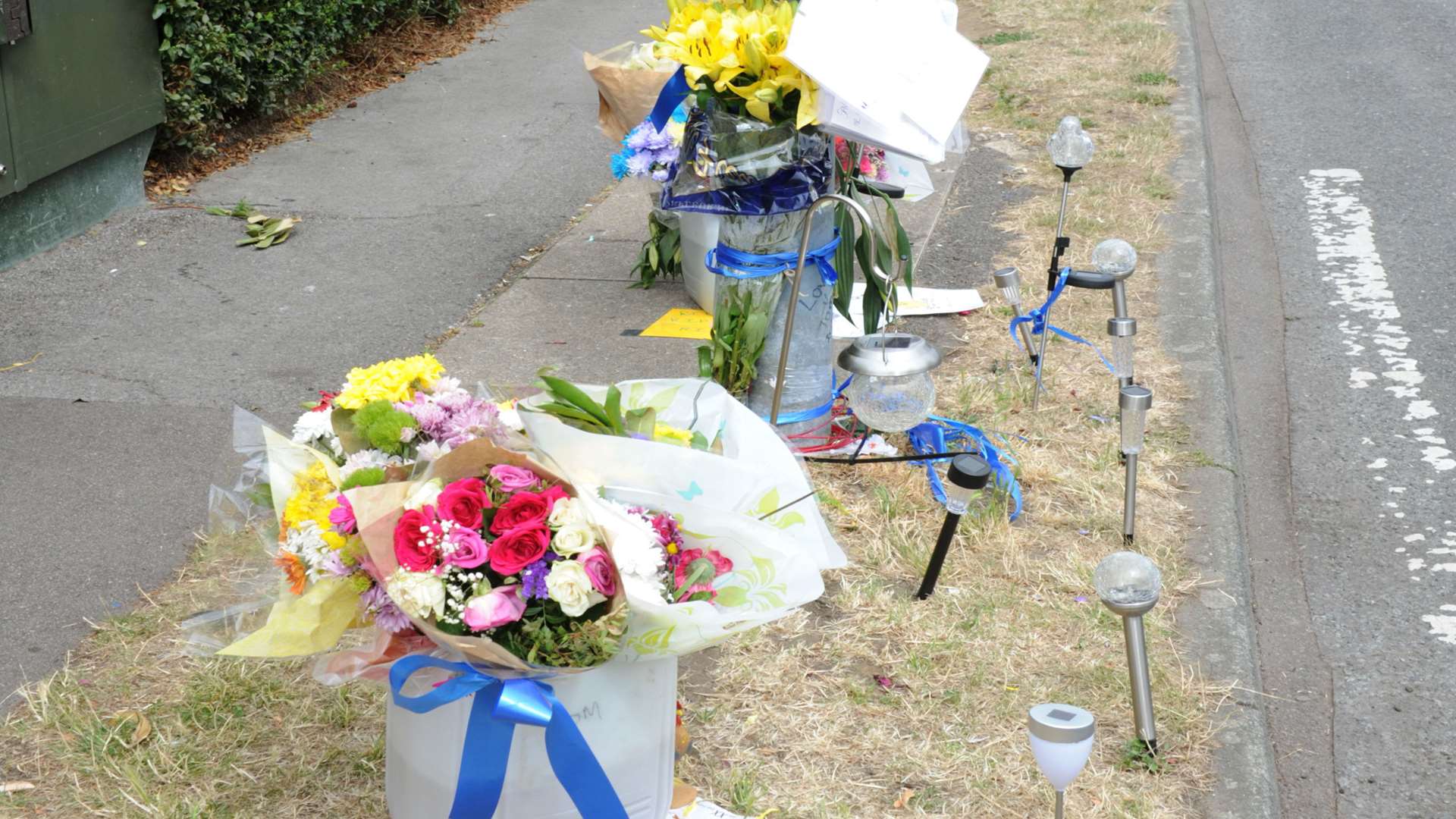 Floral tributes left at the scene