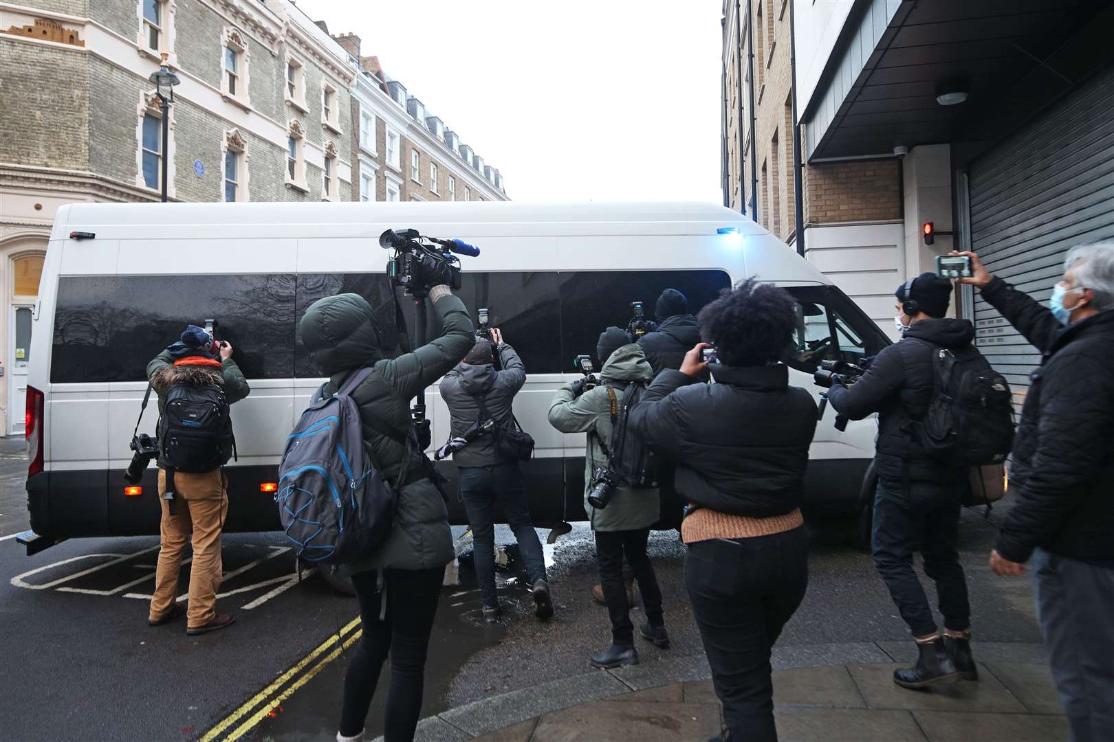 A police van arrives at Westminster Magistrates’ Court (Yui Mok/PA)