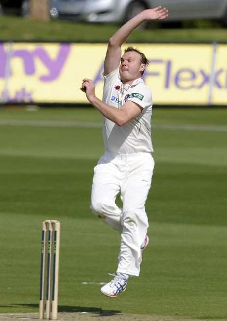 Australian paceman Doug Bollinger in action at Canterbury. Picture: Barry Goodwin