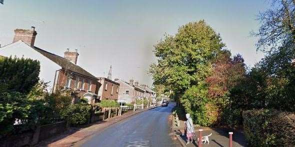 The accident happened in Bayhall Road, Tunbridge Wells, near Victoria Cross Garden. Picture: Google