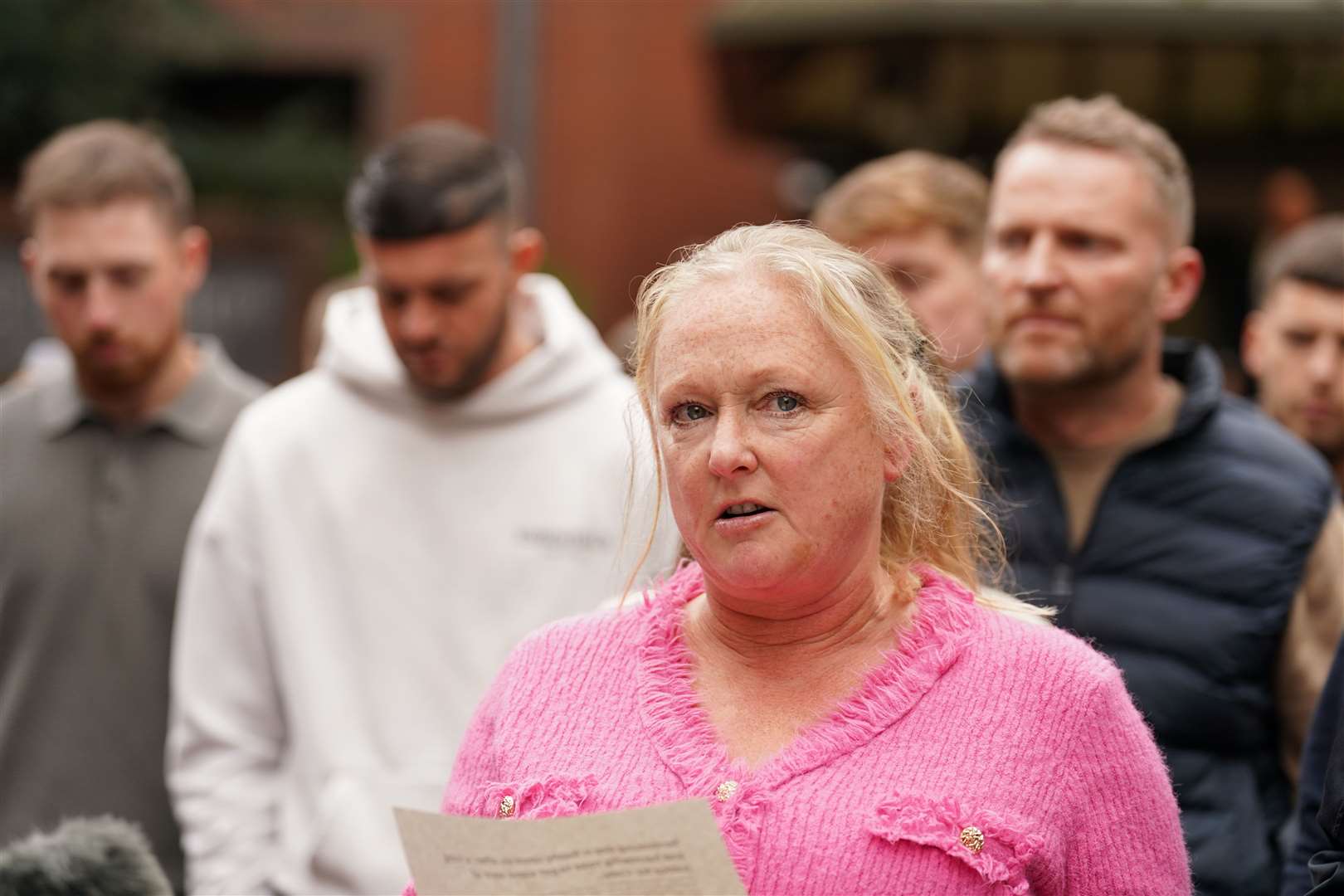 Tracey Fisher speaks to the media on Monday (Joe Giddens/PA)