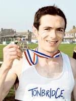 Julian Rendall celebrates winning the Thanet Road Runners 20 mile run